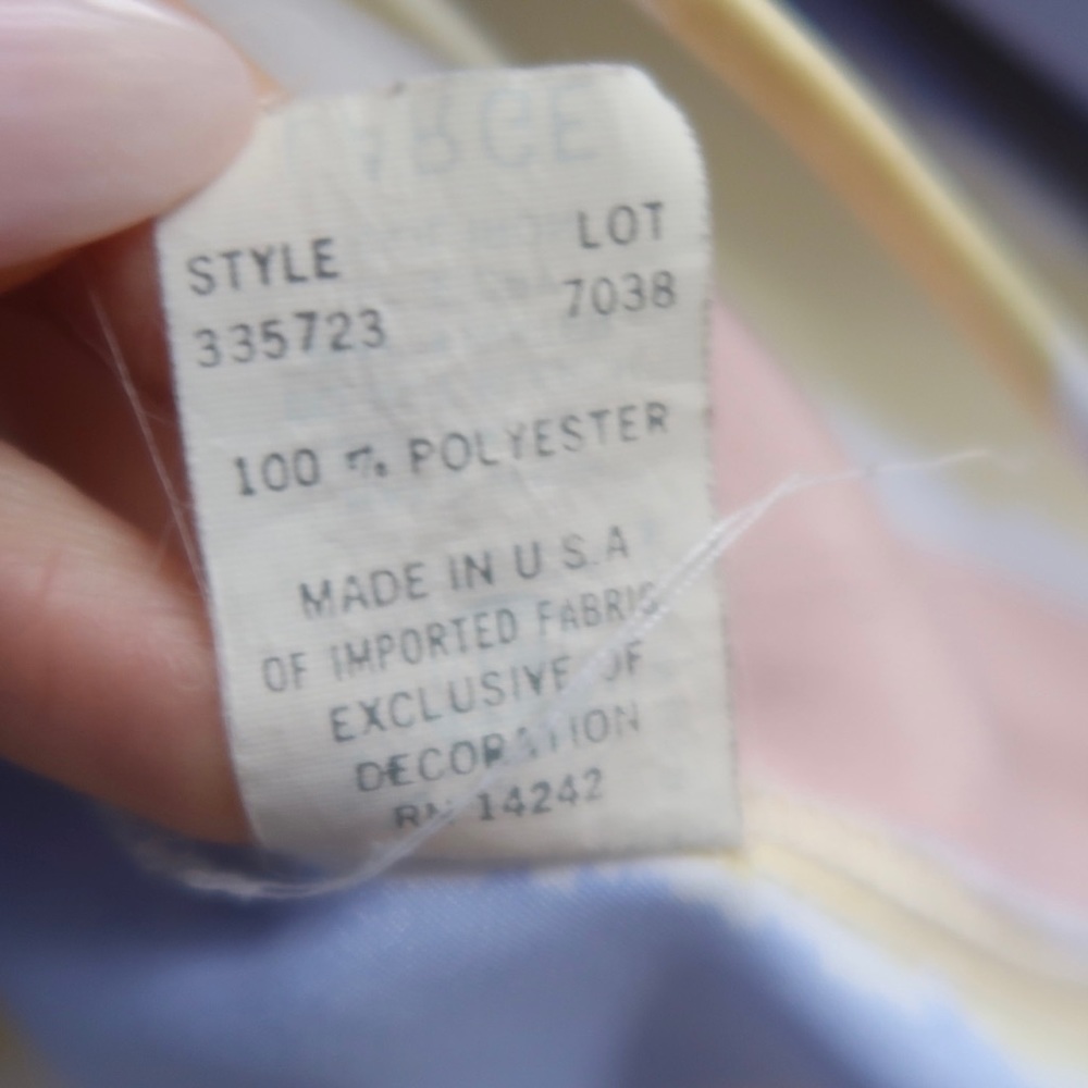 Vintage Christian Dior Pastel Striped Satin Robe | 70s 80s Lingerie Lounge Maxi - Picture 3 of 5